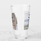 Moderne 2 foto's gratis drinken bruiloft opslaan v glas (Links)