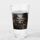 Moderne 2 foto's gratis drinken bruiloft opslaan v glas (Voorkant)