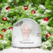 Moderne 2 foto's Naam Happy Retirement Gift Sneeuwbol (Kerstmis)