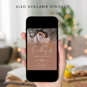 Moderne 2 foto's Overlay QR Code Bruin Huwelijk Kaart