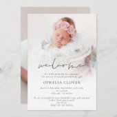 Moderne 2 foto's Overlay Welkom Geboorte Aankondiging (Voorkant / Achterkant)