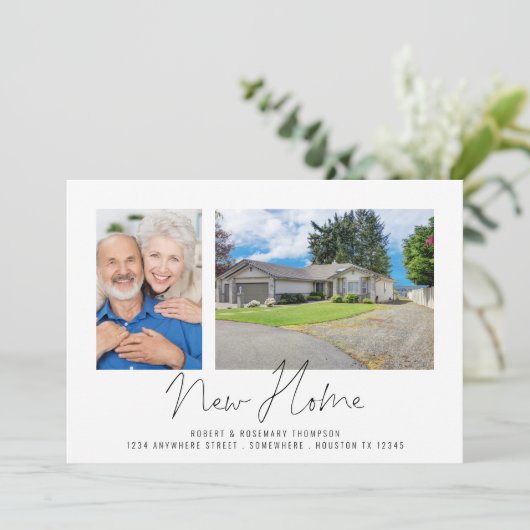 Moderne 2 Foto's Script Nieuw startpunt Aankondiging (Staand voorkant)