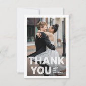 Moderne 2 foto's Trouwbedankkaart Bedankkaart (Voorkant)