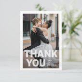 Moderne 2 foto's Trouwbedankkaart Bedankkaart (Staand voorkant)