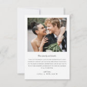 Moderne 2 foto's Trouwbedankkaart Bedankkaart (Achterkant)