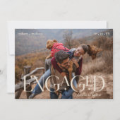 Moderne 2 foto's Verloving bewerkbare kleur overla Aankondiging (Voorkant)