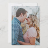 Moderne 2 foto's, witte overlay, chic bruiloft kaart (Achterkant)