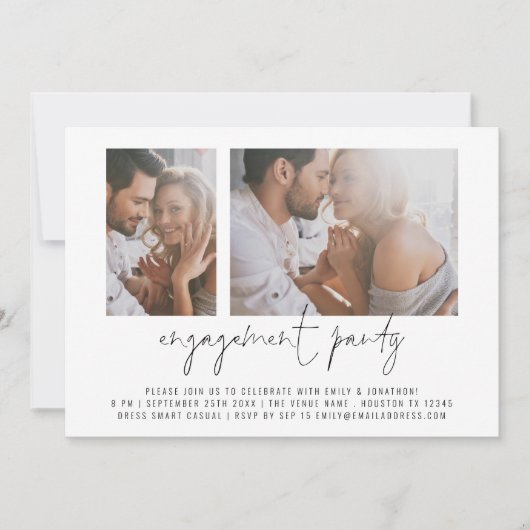 Moderne 2-fotoscriptentag kaart (Voorkant)