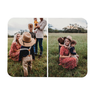 Moderne 2 gezinsfoto-collage | Ontwerp uw eigen Magneet