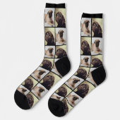 Moderne 2 honden foto collage grid sokken (Links)