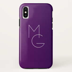 Moderne 2 Initialen Diep Paarse Subtiele Ombre Case-Mate iPhone Case