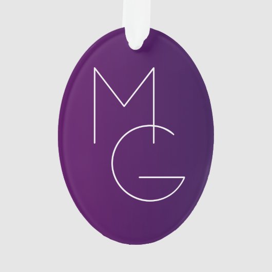 Moderne 2 Initialen | Diep Paarse Subtiele Ombre Ornament (achterkant)
