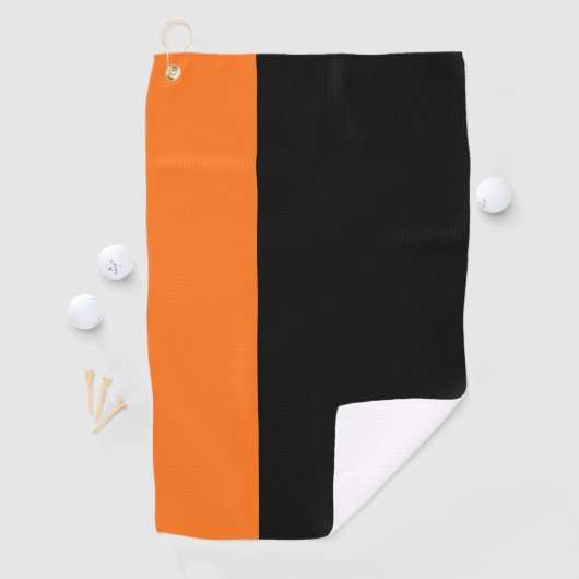 Moderne 2 kleuren | Pompoen en zwart Golfhanddoek (Insitu)
