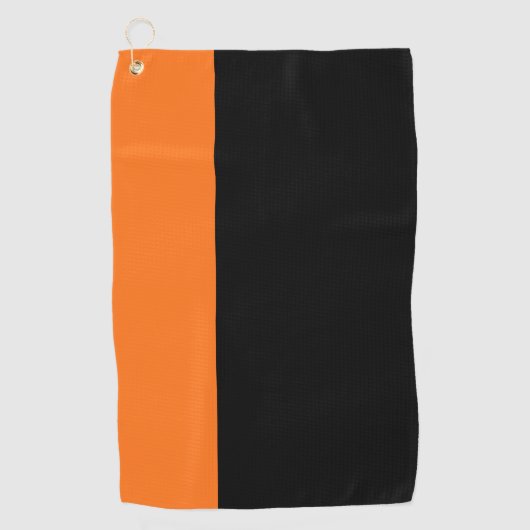 Moderne 2 kleuren | Pompoen en zwart Golfhanddoek (Voorkant)