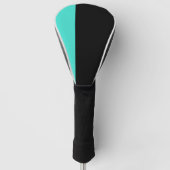 Moderne 2 kleuren | Turquoise Blauw en Zwart Golfheadcover (Voorkant)