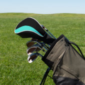 Moderne 2 kleuren | Turquoise Blauw en Zwart Golfheadcover (Insitu)