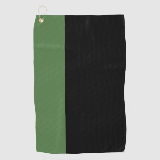 Moderne 2 kleuren | Varenblad en zwart Golfhanddoek (Voorkant)