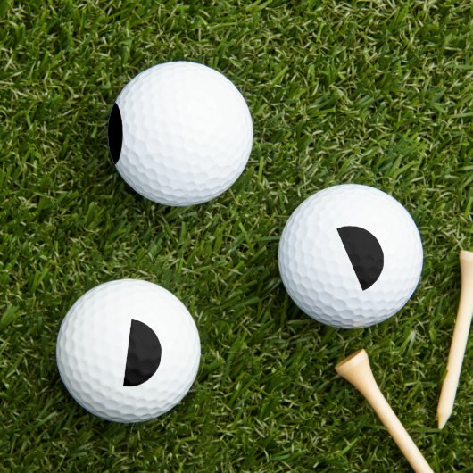 Moderne 2 kleuren | Wit en Zwart Golfballen (Insitu Gras)