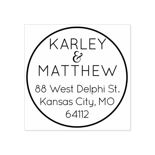 Moderne 2 naam aangepaste adresstempel rubberstempel (Afrduk)