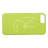 Moderne 2 overlappende Initialen | Lime Green Case-Mate iPhone Case (Achterkant (Horizontaal))