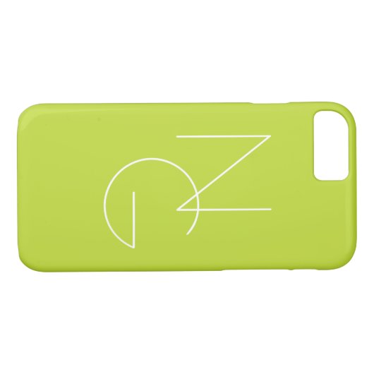 Moderne 2 overlappende Initialen | Lime Green Case-Mate iPhone Case (Achterkant (Horizontaal))