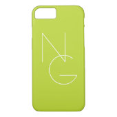 Moderne 2 overlappende Initialen | Lime Green Case-Mate iPhone Case (Achterkant)