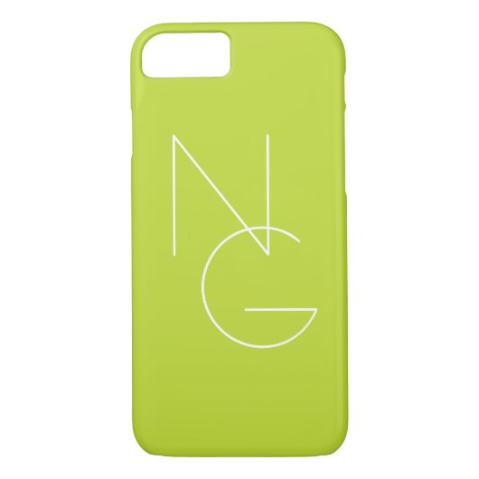 Moderne 2 overlappende Initialen | Lime Green Case-Mate iPhone Case (Achterkant)