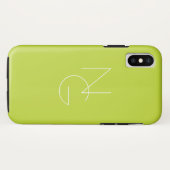 Moderne 2 overlappende Initialen | Lime Green Case-Mate iPhone Case (Achterkant (horizontaal))