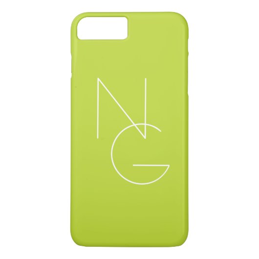 Moderne 2 overlappende Initialen | Lime Green Case-Mate iPhone Case (Achterkant)