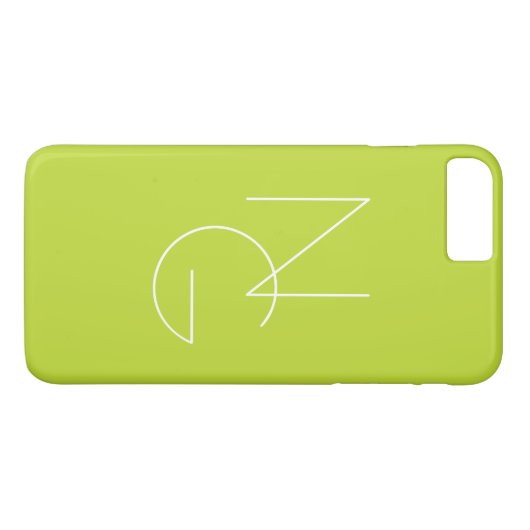 Moderne 2 overlappende Initialen | Lime Green Case-Mate iPhone Case (Achterkant (Horizontaal))