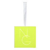 Moderne 2 overlappende Initialen | Lime Green Decoratie (Rechts)