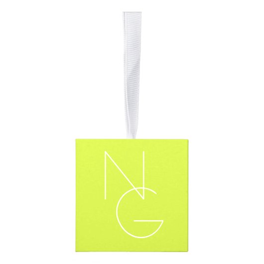 Moderne 2 overlappende Initialen | Lime Green Decoratie (Rechts)