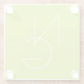 Moderne 2 overlappende Initialen | Lime Green Glazen Onderzetter (Achterkant)