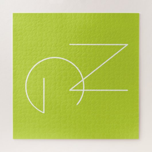 Moderne 2 overlappende Initialen | Lime Green Legpuzzel (Horizontaal)