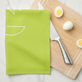 Moderne 2 overlappende initialen | Limoengroen Theedoek (Quarter Fold)