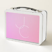 Moderne 2 overlappende initialen | Roze Ombre (Achterkant)