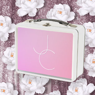 Moderne 2 overlappende initialen   Roze Ombre