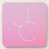 Moderne 2 overlappende Initialen | roze ombre Bier Onderzetter (Voorkant)