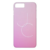 Moderne 2 overlappende Initialen | roze ombre Case-Mate iPhone Case (Achterkant)