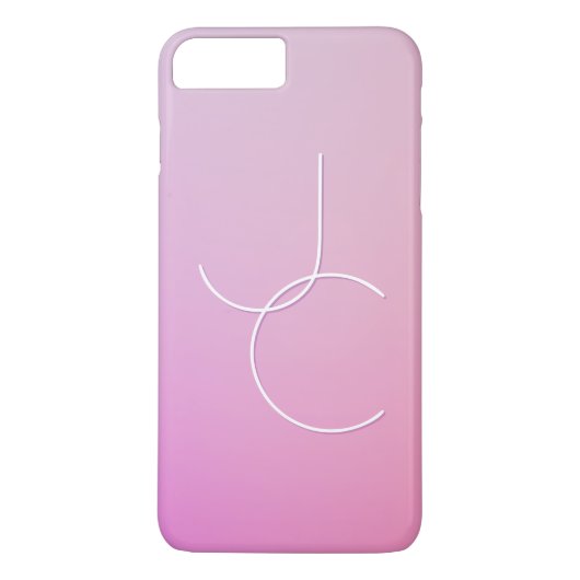 Moderne 2 overlappende Initialen | roze ombre Case-Mate iPhone Case (Achterkant)