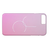 Moderne 2 overlappende Initialen | roze ombre Case-Mate iPhone Case (Achterkant (Horizontaal))