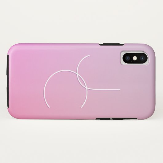 Moderne 2 overlappende Initialen | roze ombre Case-Mate iPhone Case (Achterkant (horizontaal))
