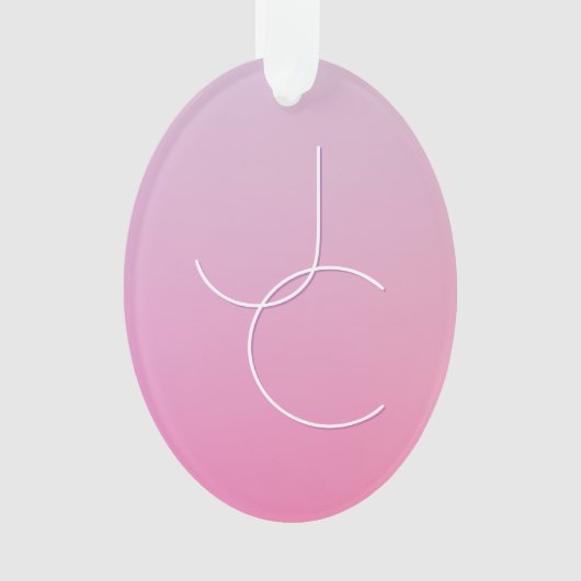 Moderne 2 overlappende Initialen | roze ombre Ornament (voorkant)