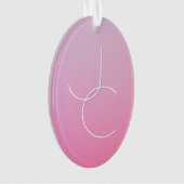 Moderne 2 overlappende Initialen | roze ombre Ornament (voorkant)