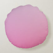 Moderne 2 overlappende initialen | Roze Ombre Rond Kussen (Achterkant)
