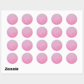 Moderne 2 overlappende Initialen | roze ombre Ronde Sticker (Vel)