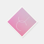 Moderne 2 overlappende Initialen | roze ombre Servet (Hoek)