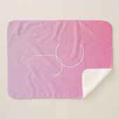 Moderne 2 overlappende initialen | Roze Ombre Sherpa Deken (Voorkant (horizontaal))