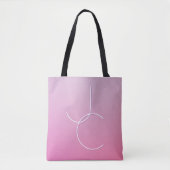 Moderne 2 overlappende Initialen | roze ombre Tote Bag (Voorkant)