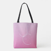 Moderne 2 overlappende Initialen | roze ombre Tote Bag (Achterkant)